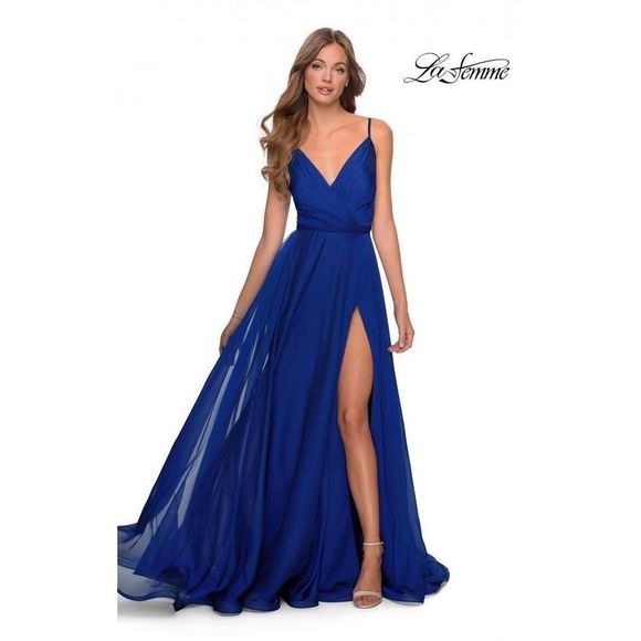 La Femme Dresses & Skirts - Blue La Femme Size 2 Side slit dress